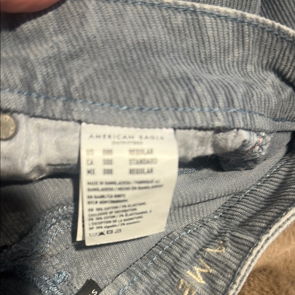 AE-Light Blue Women's stretch corduroy Jeans size 0 - Picture 6 of 6